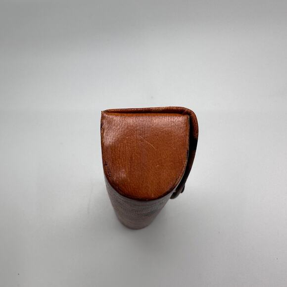 Vtg Leather Lipstick Holder Case 3Elephants w/Mirror Snap Closure Printed Tribal - Picture 4 of 7